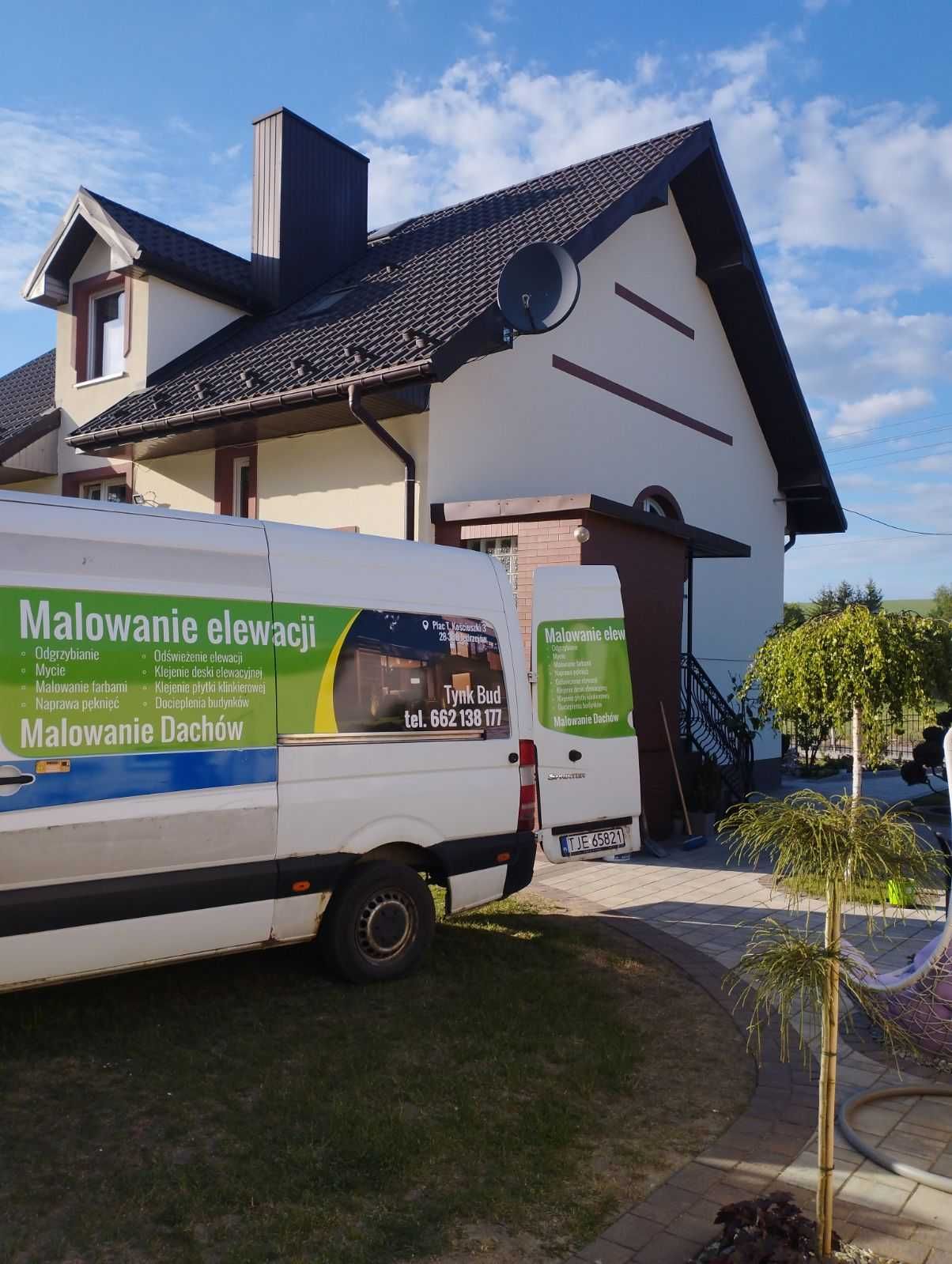 Malowanie elewacji, dachów i docieplenia.