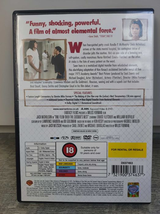 "One Flew Over the Cuckoo's Nest" Voando Sobre Um Ninho de Cucos
