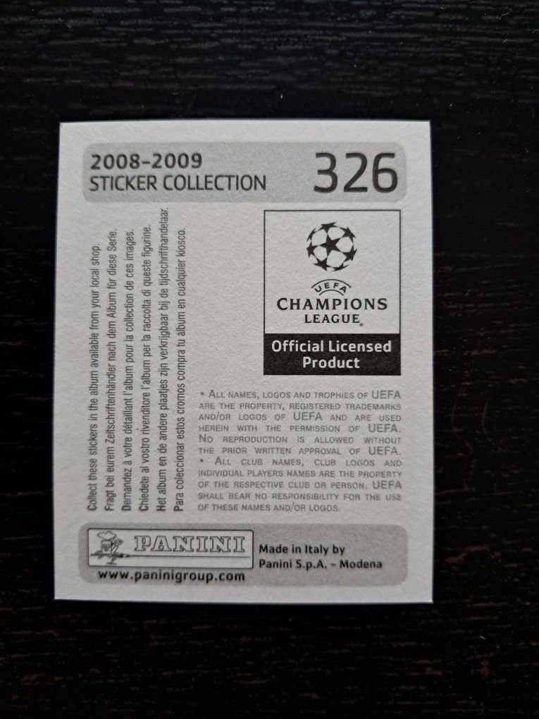 Cromo futebol de Pavel Nedved(UEFA Champions League 2008)Panini