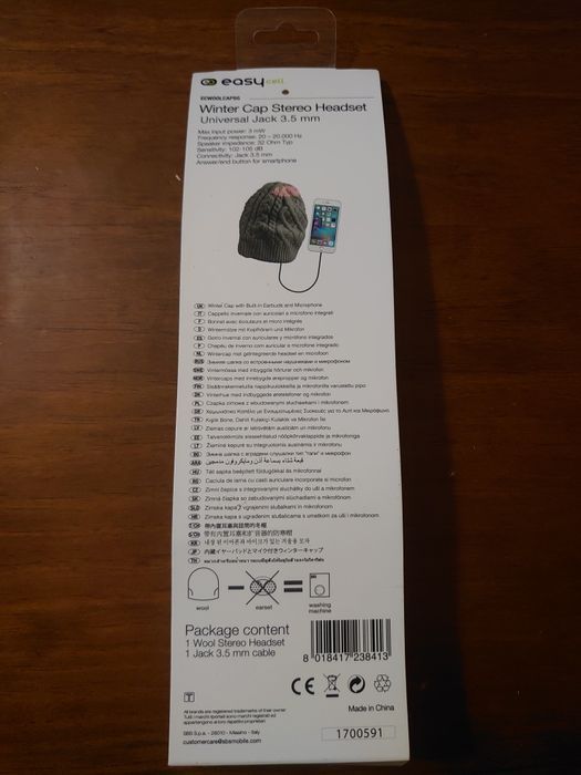 Gorro com ligação para auriculares Easy Cell