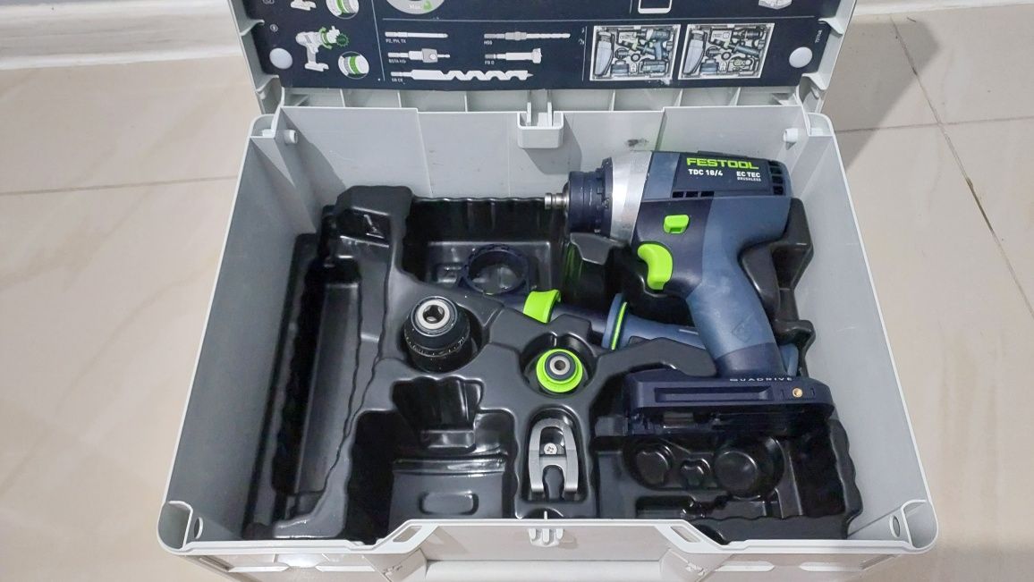 Festool Акумуляторний дриль-шурупокрут QUADRIVE TDC 18/4 i-Basic Festo