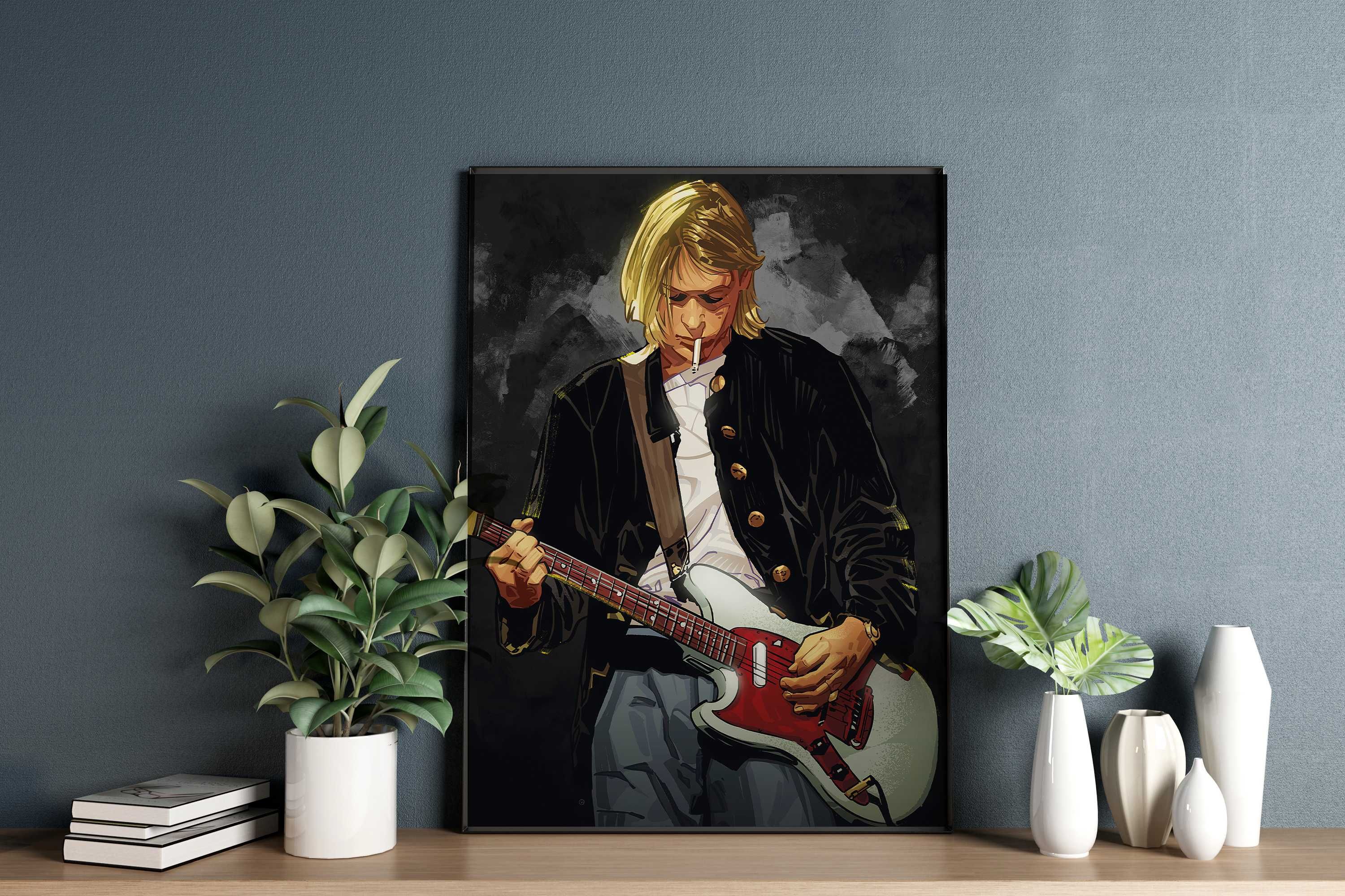 Plakat A3 Kurt Cobain stylizowany