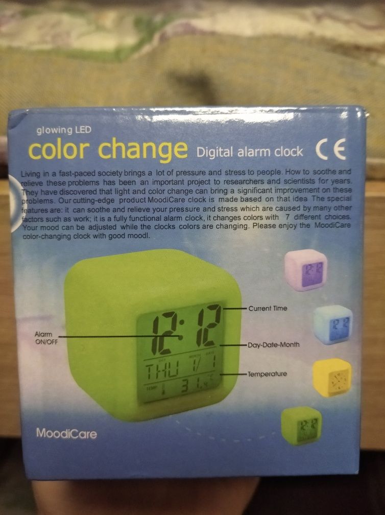 Годинник-будильник нічник Glowing Led Color Change