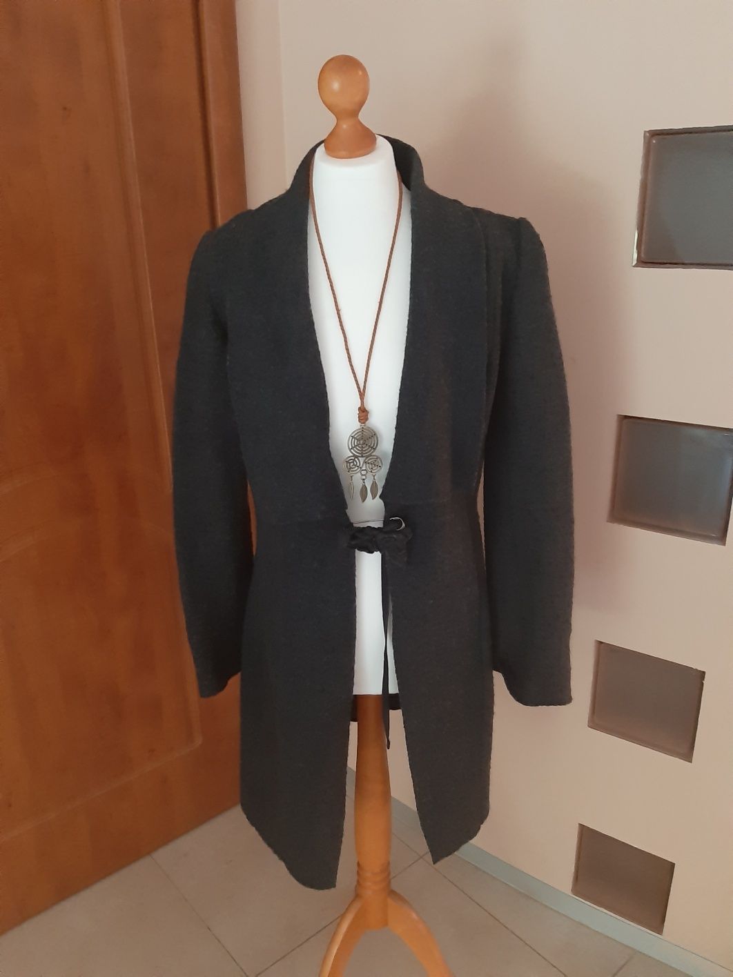 Płaszcz promond wełna płaszczyk Francja tkmaxx kolekcja Premium szary