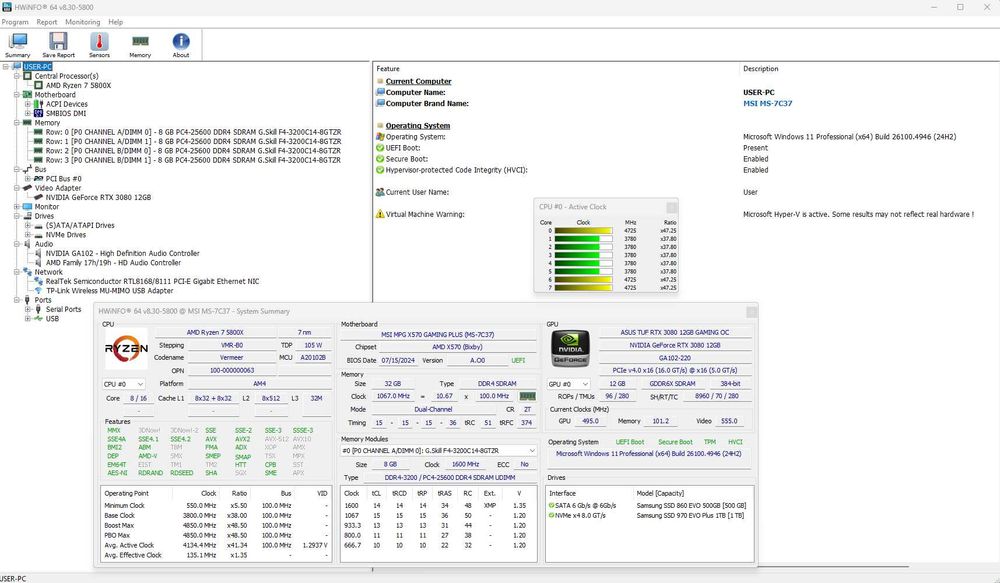 Ігровий ПК AMD Ryzen 7 5700X/Nvidia 3080/32Gb/SSD M2 1tb