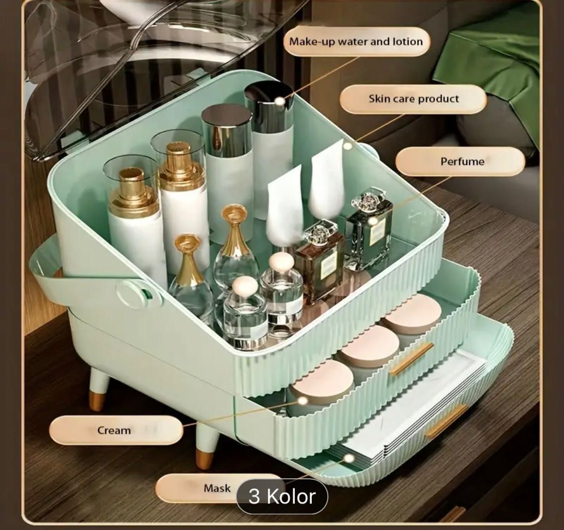 Toaletka organizer kuferek skrzynka biała perfumy kosmetyki D. Kobiet