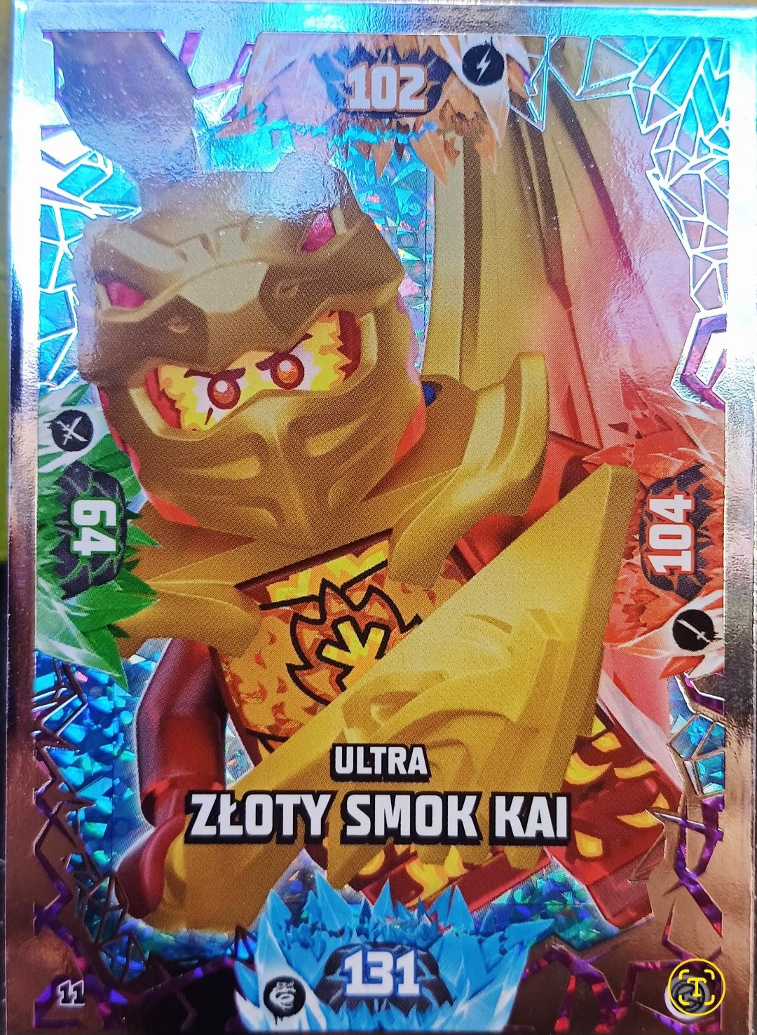 LEGO Ninjago – Ultra Złoty Smok Kai (nr 11) karta kolekcjonerska