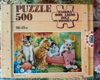 Puzzle 500 drewniane Educa Kotki