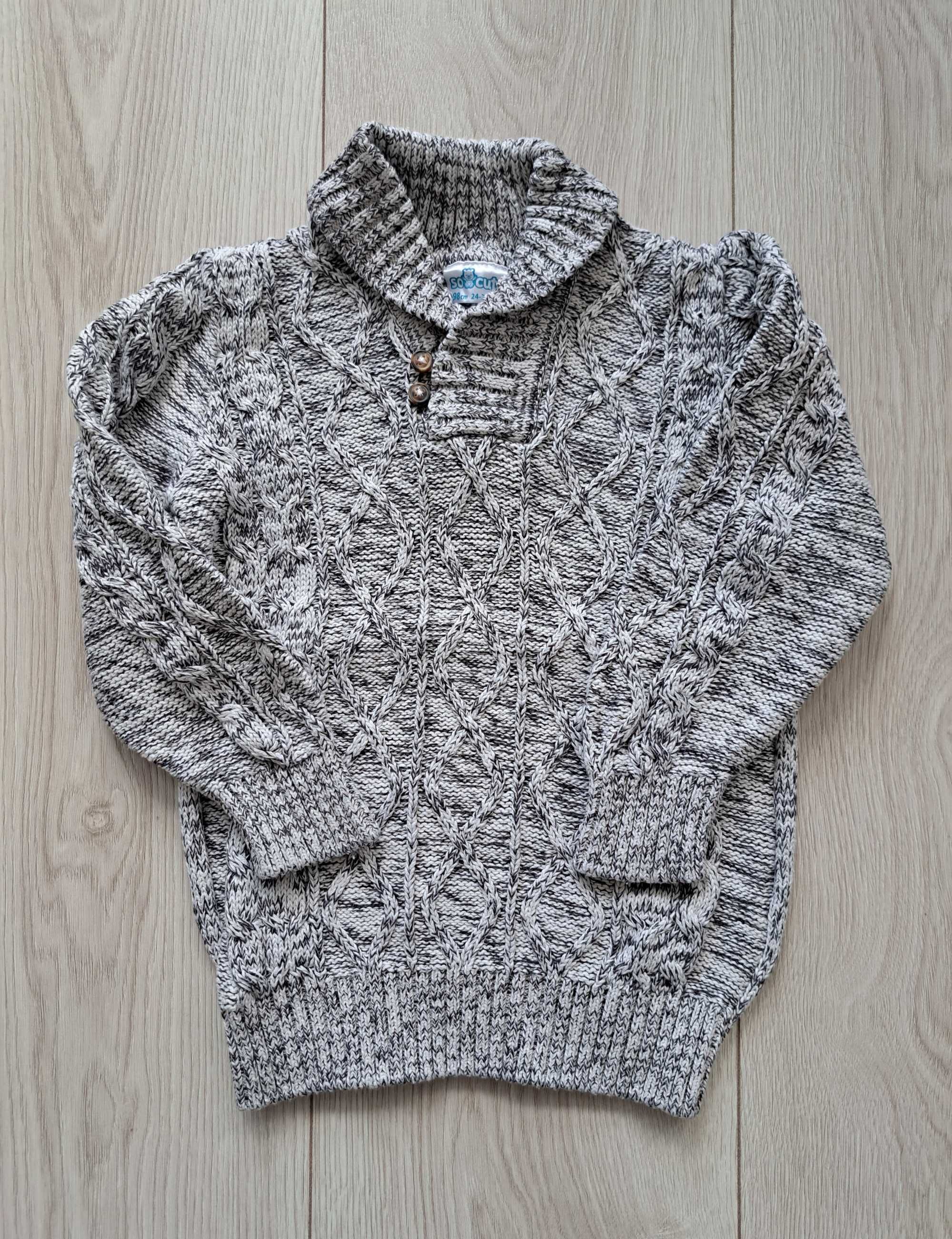 Sweter Sweterek Pepco 98 Elegancki Szary