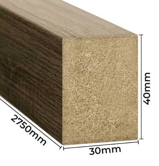 Lamele ścienne 30x40mm dąb popielaty