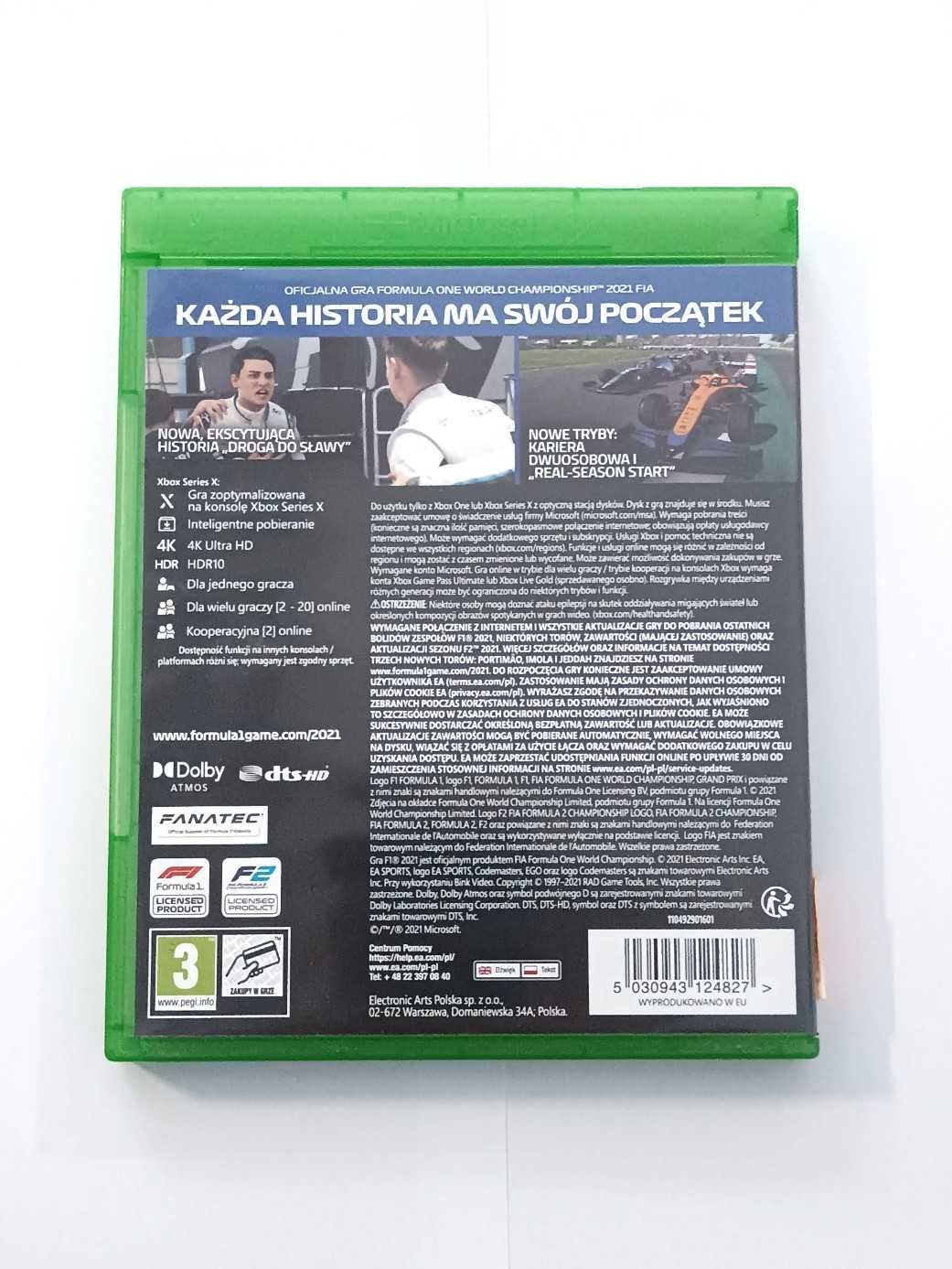 Gra F1 2021 Xbox ONE XONE