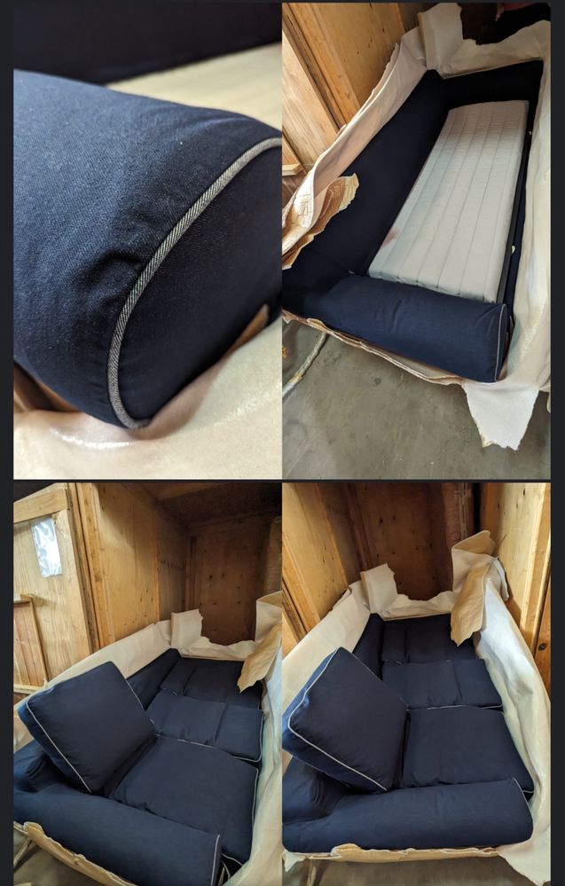 Sofa 3 lugares novo azul