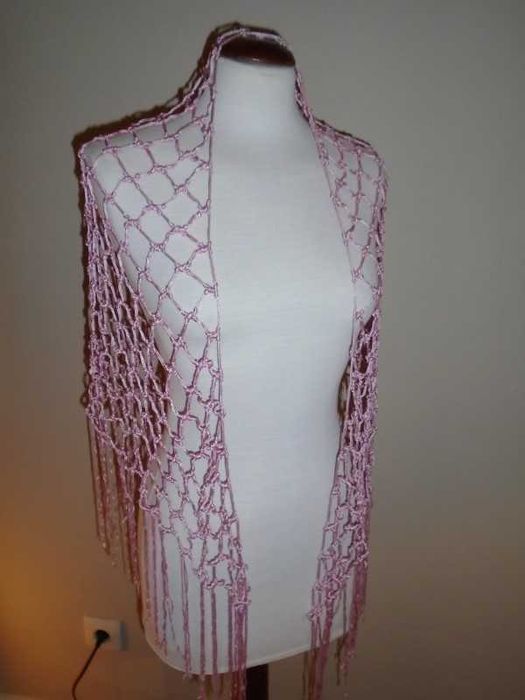 Xaile vintage rede (cor de rosa)