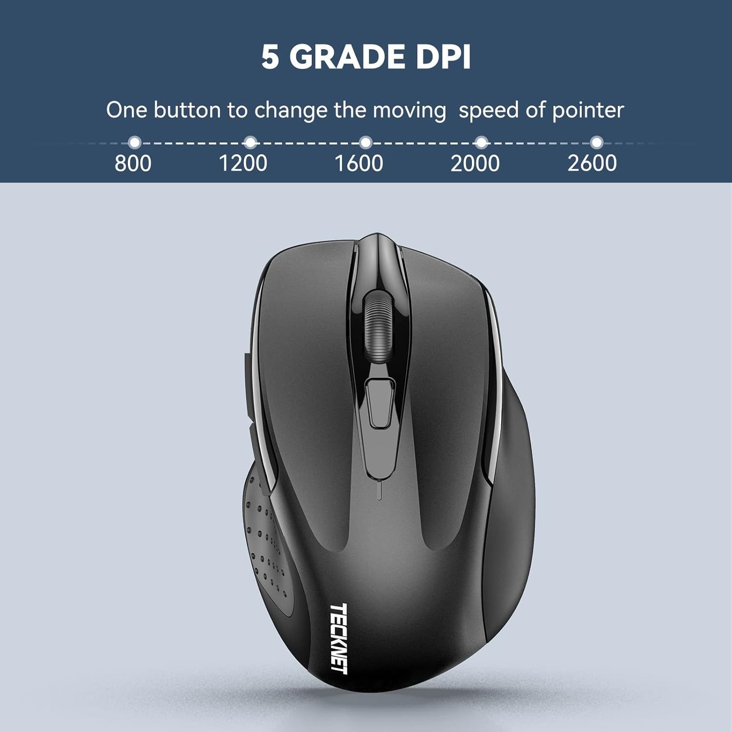 Mysz Bezprzewodowa Do Komputera 2600DPI USB 2.4Ghz Czarna