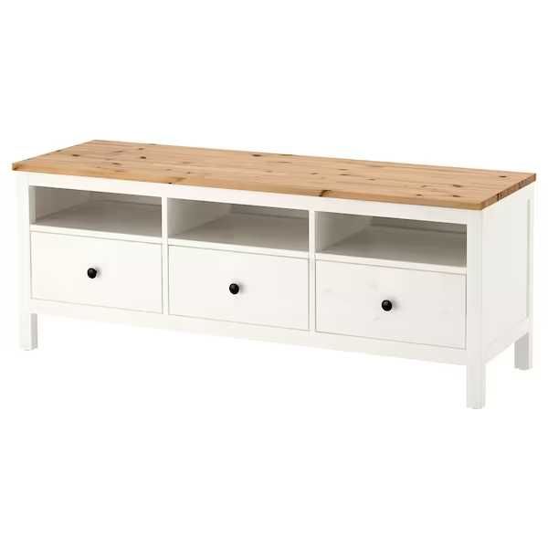 HEMNES Szafka Ikea RTV biała bejca/jasnobrązowy148x47x57 Nowa Okazja !