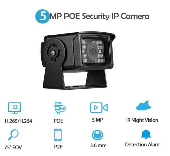 Kamera IP REVODATA 5MP POE, obiektyw 3,6 mm, 10 m