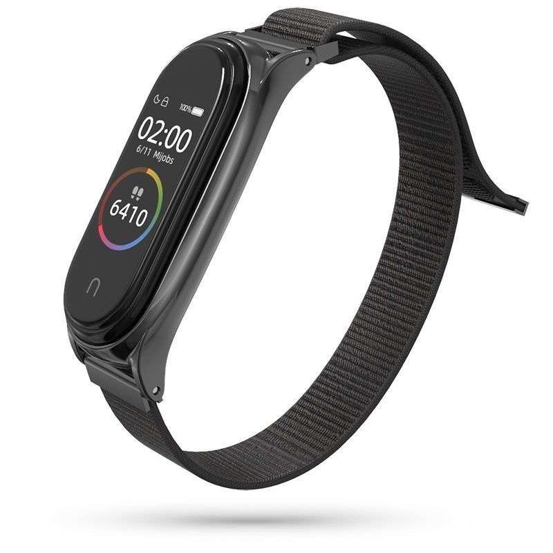 Pasek Nylon Do Xiaomi Mi Band 5 / 6 Black