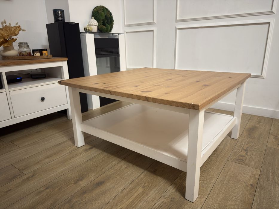 IKEA HEMNES Stolik kawowy biała bejca 90x90 cm