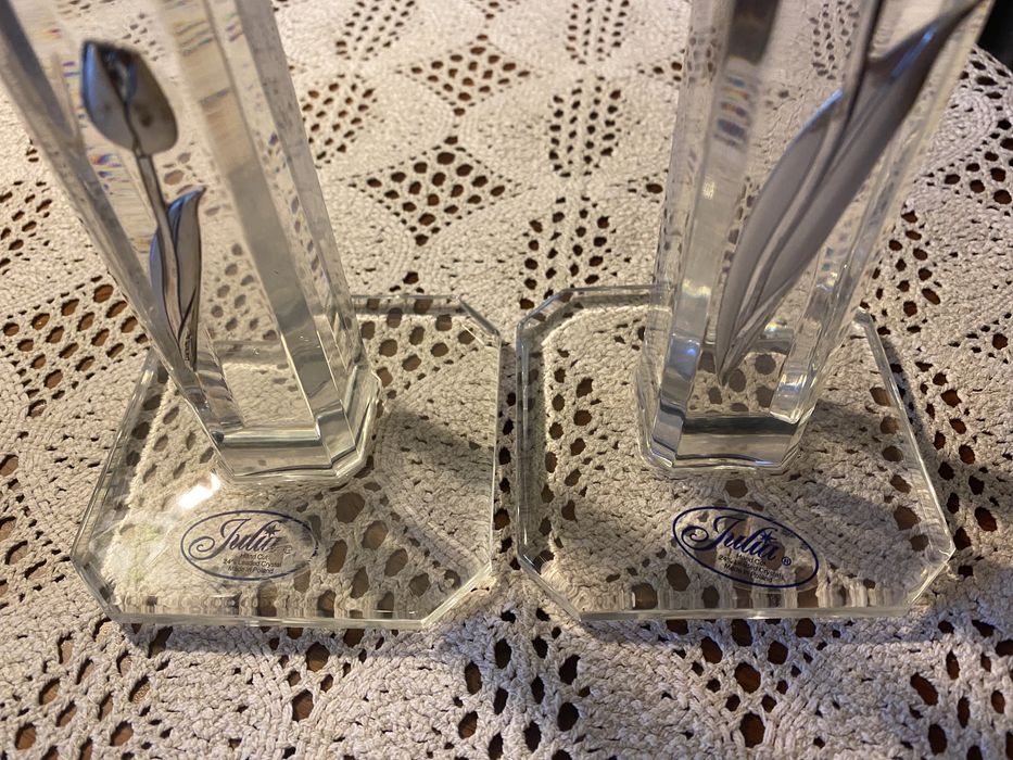 Kryształowe świeczniki  Huta Julia