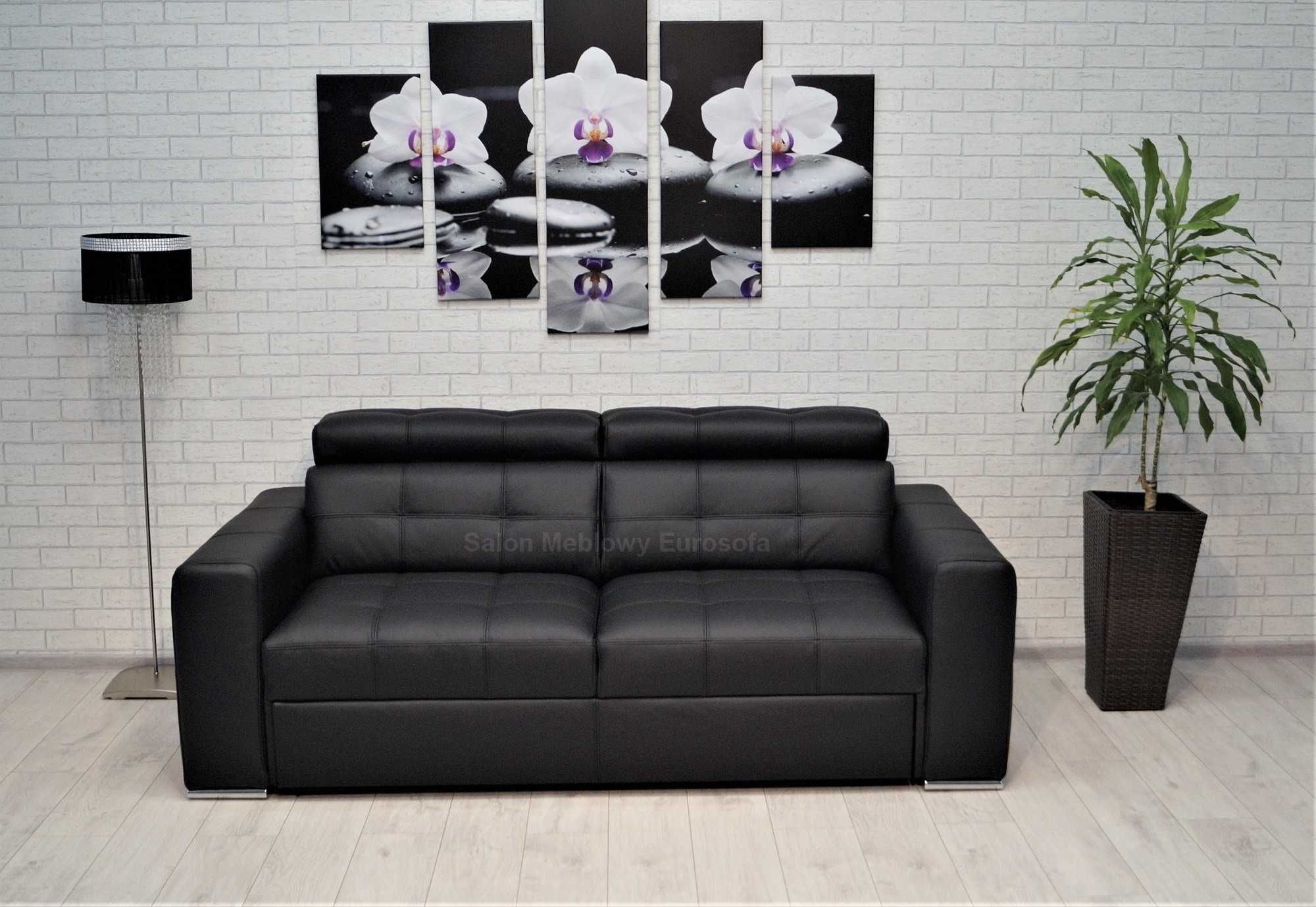 Kanapa ze skóry 205cm sofa 3os skóra naturalna funkcja spania