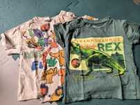 Zestaw 3 pak t-shirtów koszulek bluzek 92 animals zwierzaki dino t-rex