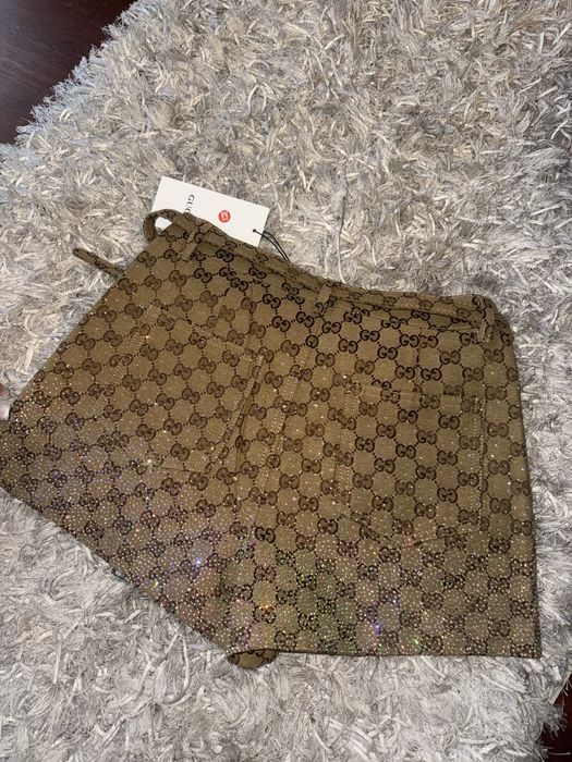 Calções monograma Gucci com brilho