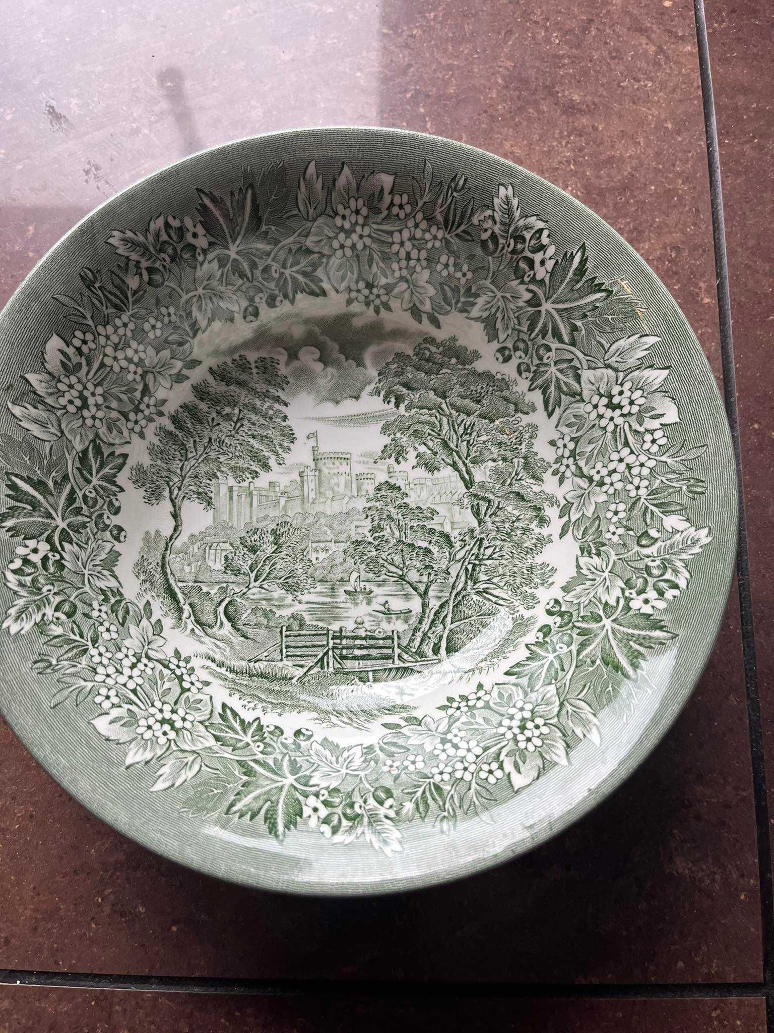 Misa angielska ceramika Ironstone Staffordshire zielona wieś