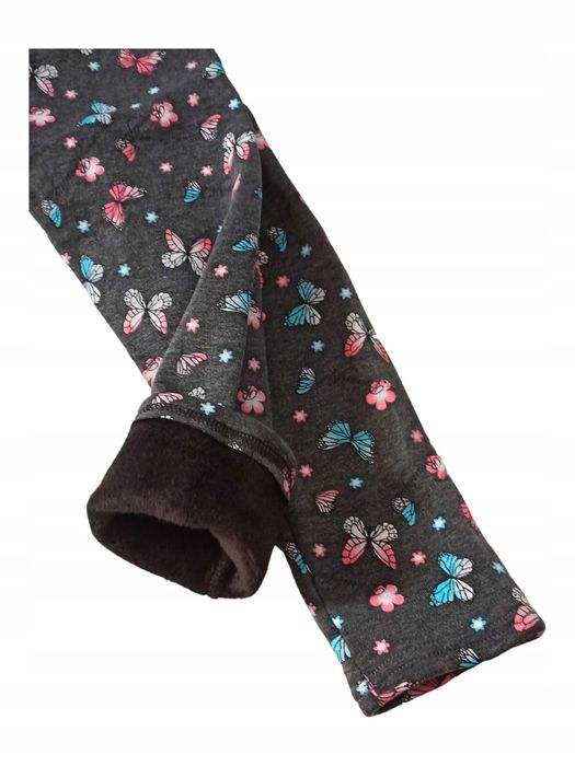 LEGGINSY ocieplane grubym futerkiem GETRY CIEPŁE dziew szare nowe 158