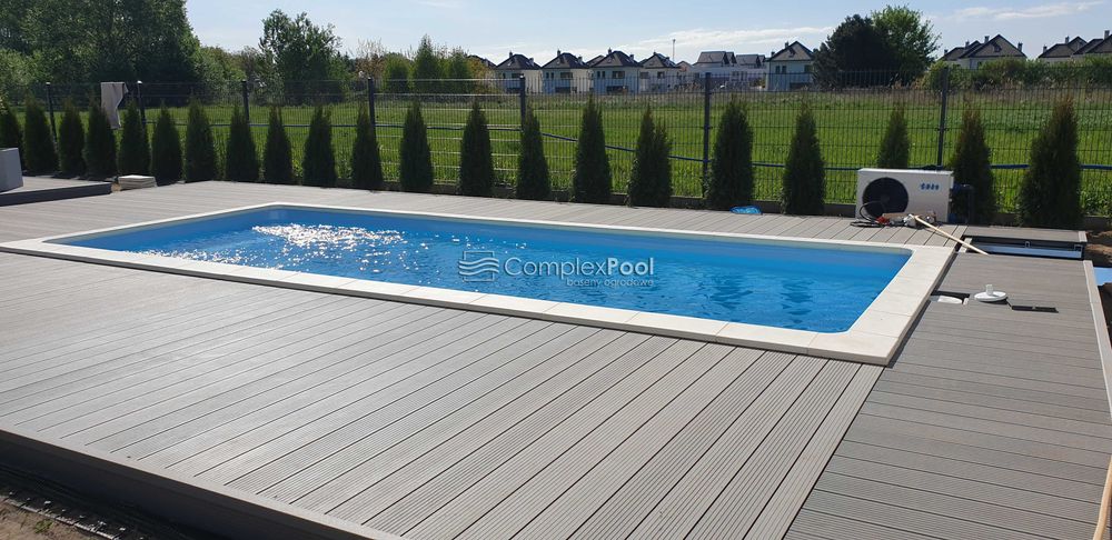 Basen ogrodowy poliestrowy wkopywany 8,9 x 3,7 x 1,55 montaż transport