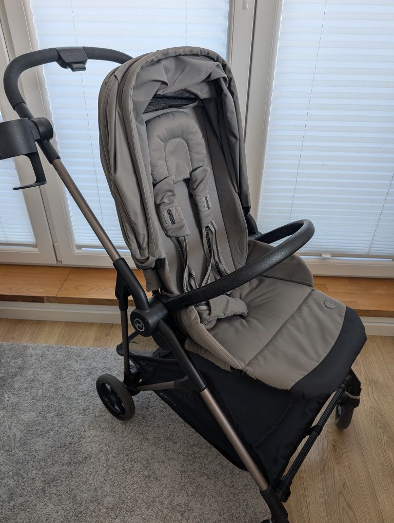 Wózek Cybex Melio 2.0 Soho Grey spacerówka +adaptery i uchwyt do kubka