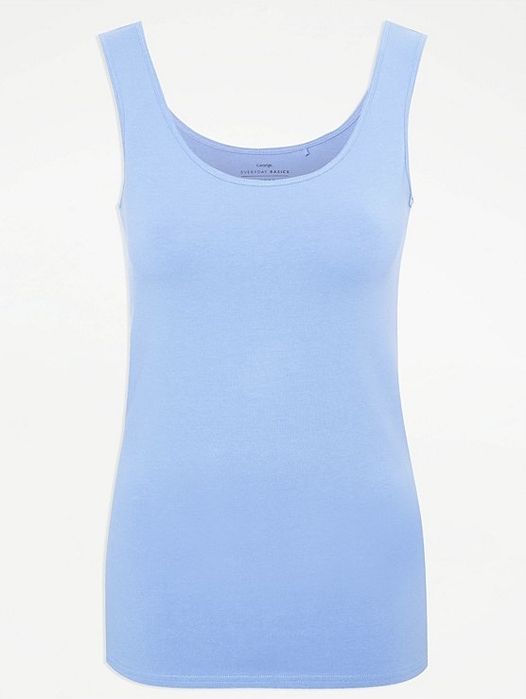 20 48 George niebieska koszulka na ramiączkach top bawełniany gładki