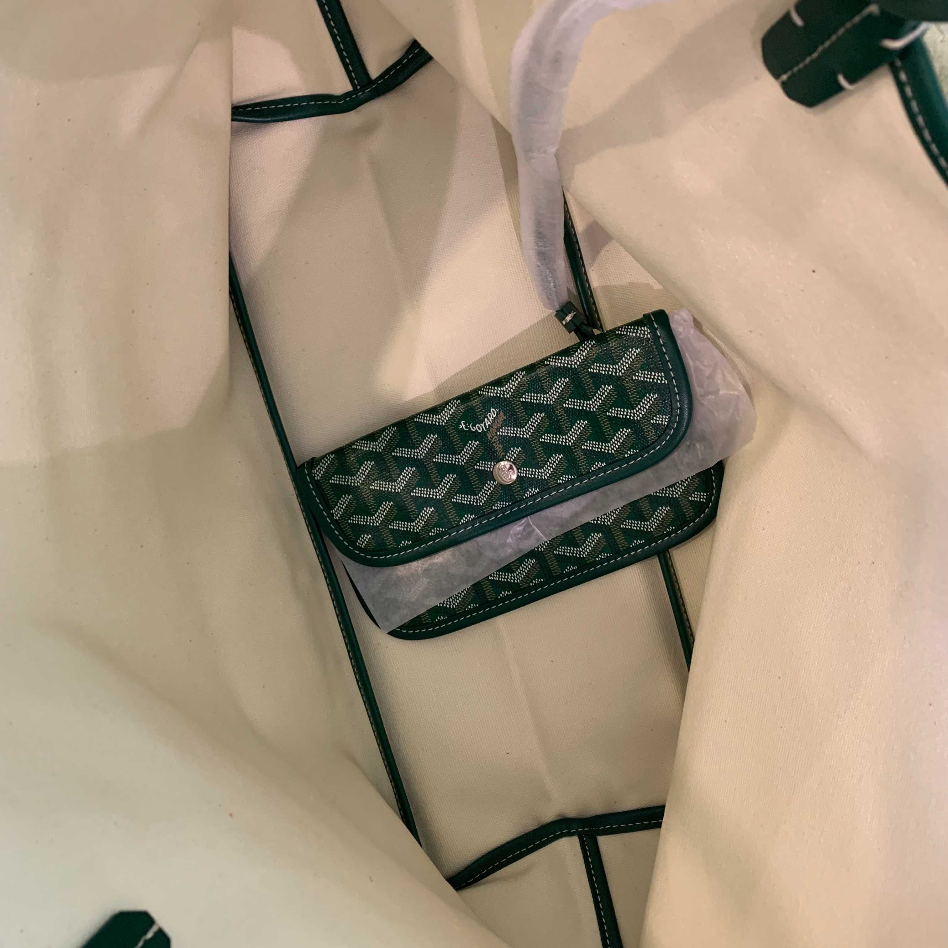 Goyard Saint Louis – Zielona Torba Shopper w Rozmiarze Średnim