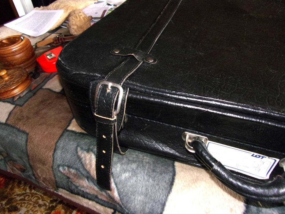 Walizka ze świńskiej skóry (czarna, duża)