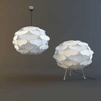 Ikea Fillsta Biała lampa sufitowa 2 lampki stołowe zestaw