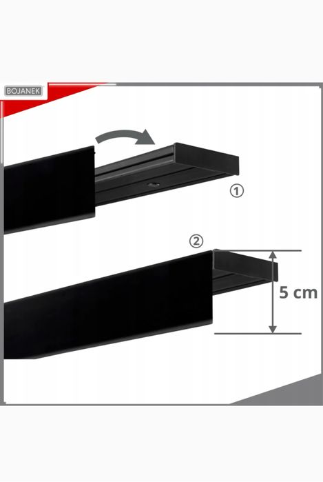 Karnisz przysufitowy podwojny czarny nowy akcesoria.