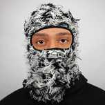 Kominiarka Balaclava Y2k Streetwear Yeat Biało-Czarna 1 Otwór