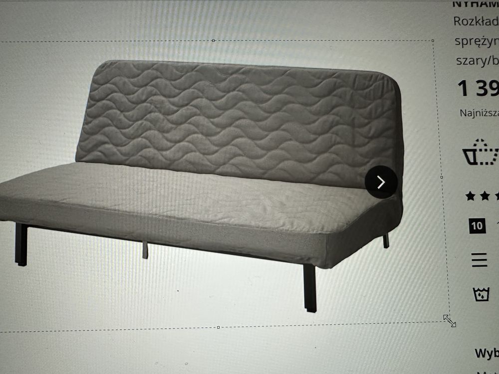 Sofa Ikea Nyhamn uzywana szara