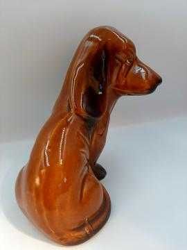 Śliczna ceramiczna figurka jamnik/pies/baset-sygn