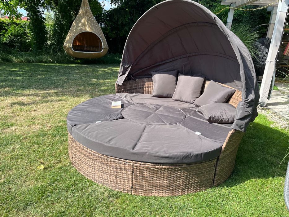 VENUS leżanka technorattan szary lub brąz leżak taras 210