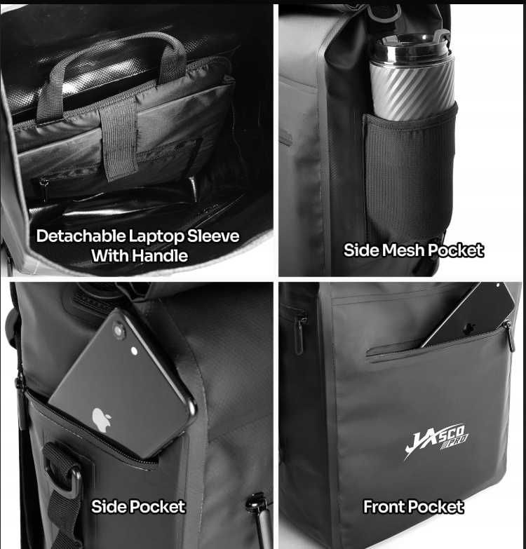 JASCOPRO 3w1 Torba Rowerowa 32L Plecak Wodoodporny z miejsc na laptopa