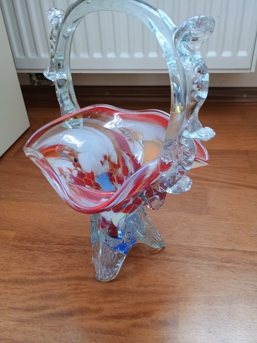 Szklany koszyczek z PRL-u