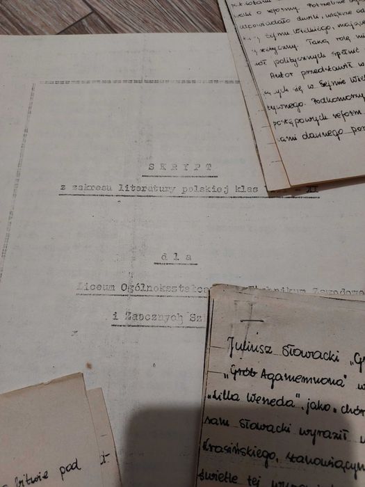 Matura, skrypty, materiały opracowania lektur z .j.polskiego liceum