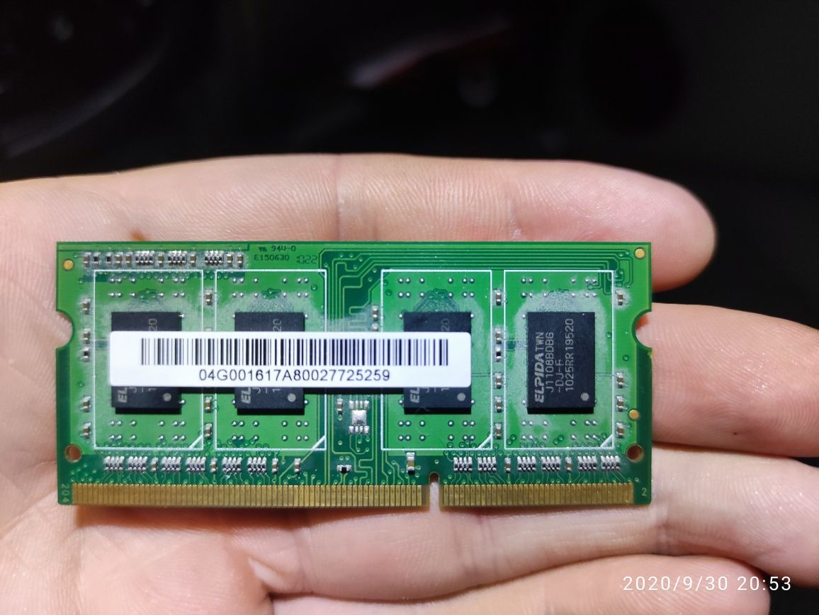 Оперативная память для ноутбука DDR 3, 1GB