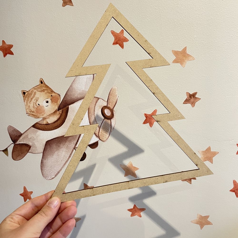 Choinka przesypywanka drewniana do zabaw montessori