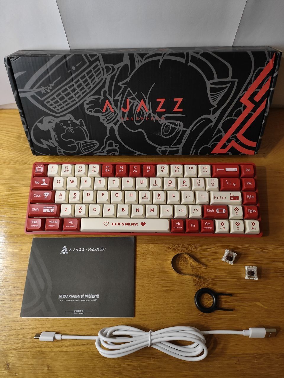 Механічна Ajazz Ak680 ігрова клавіатура з Hot swap Red switch