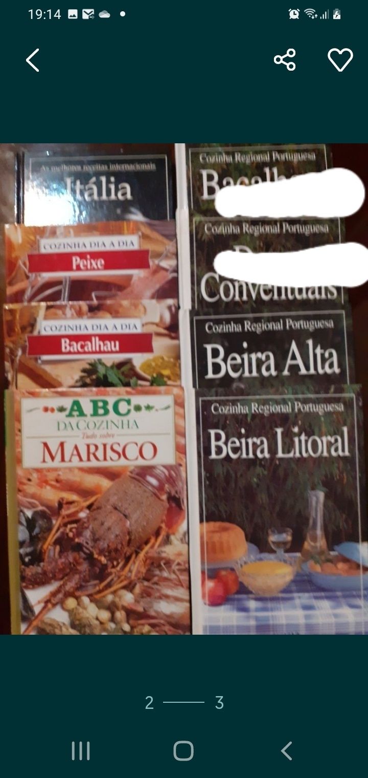 Livros culinária 0,50€
