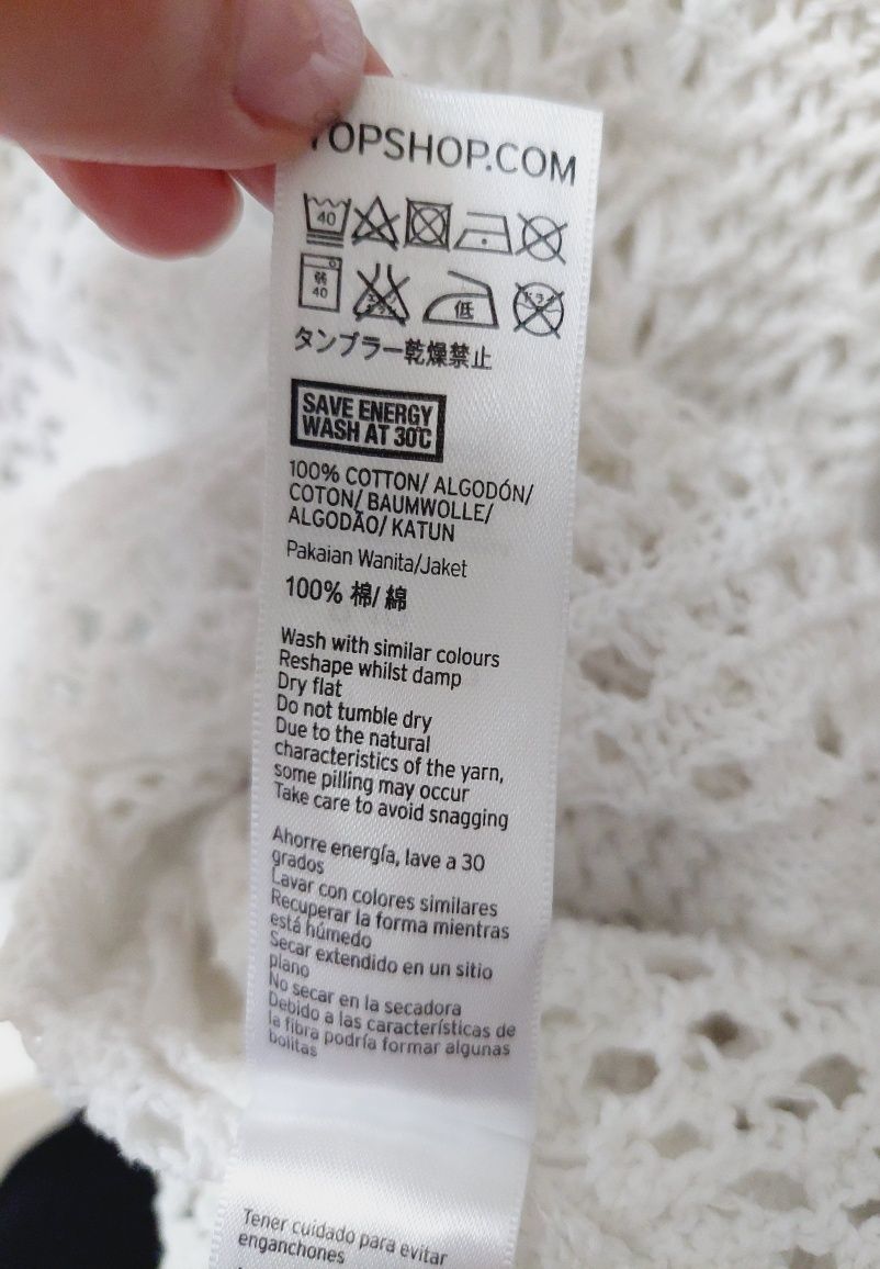 Ażurowa narzutka ponczo boho półgolf oversize bawełna