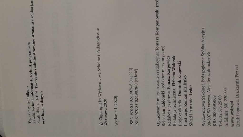 Tworzenie stron i aplikacji internetowych INF.03, czesc 1 i 2