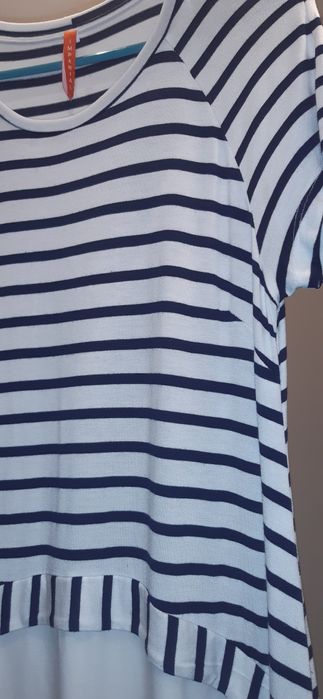 Vestido imperial azul e branco