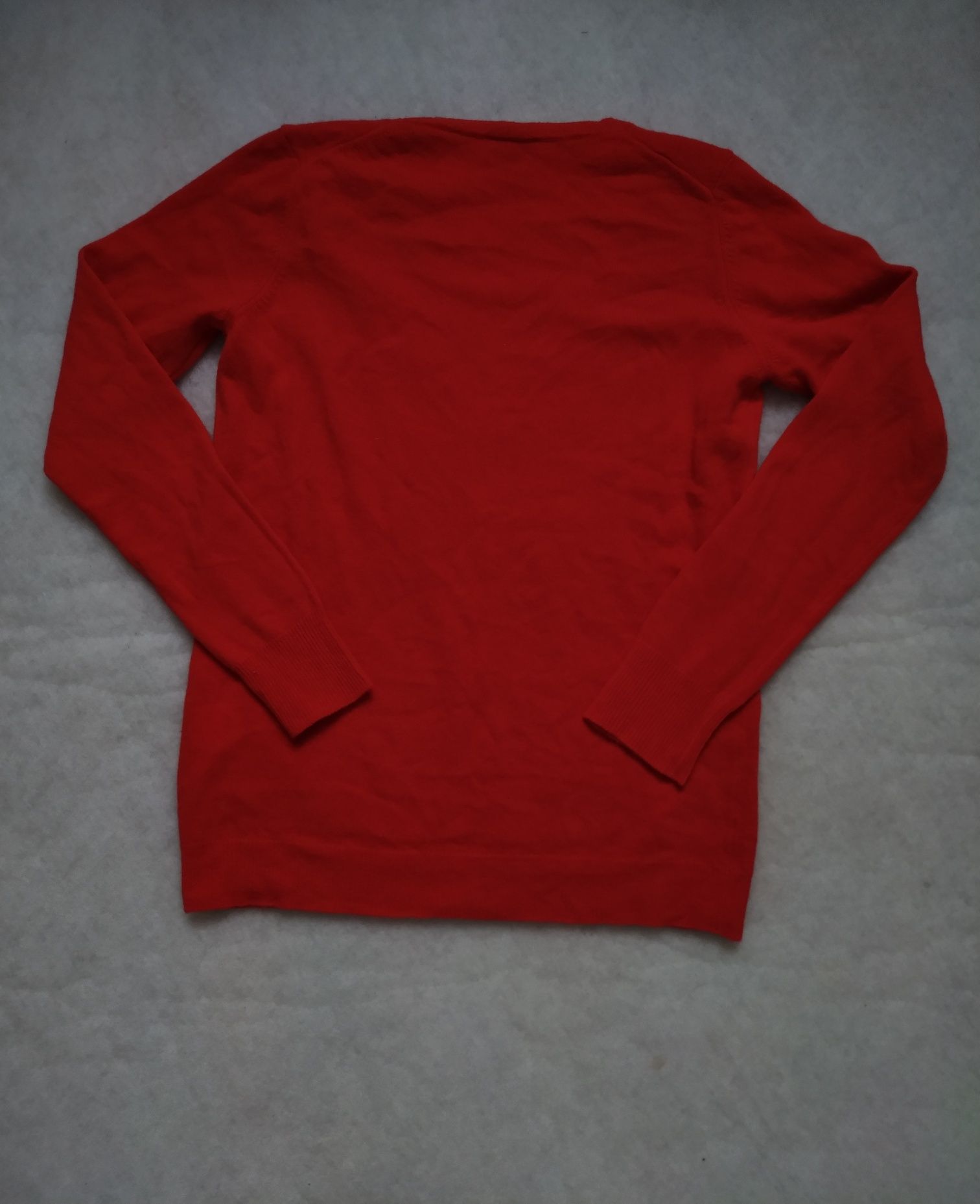 Sweter damski, merino, M, Stile Benetton, czerwony, rozpinany